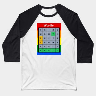 Gay Pride LGBTQ Wordle Baseball T-Shirt